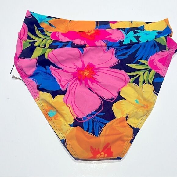 SUNDAZED Cora Floral-Print High-Waist Bikini Bottoms, multi XL - Picture 5 of 8